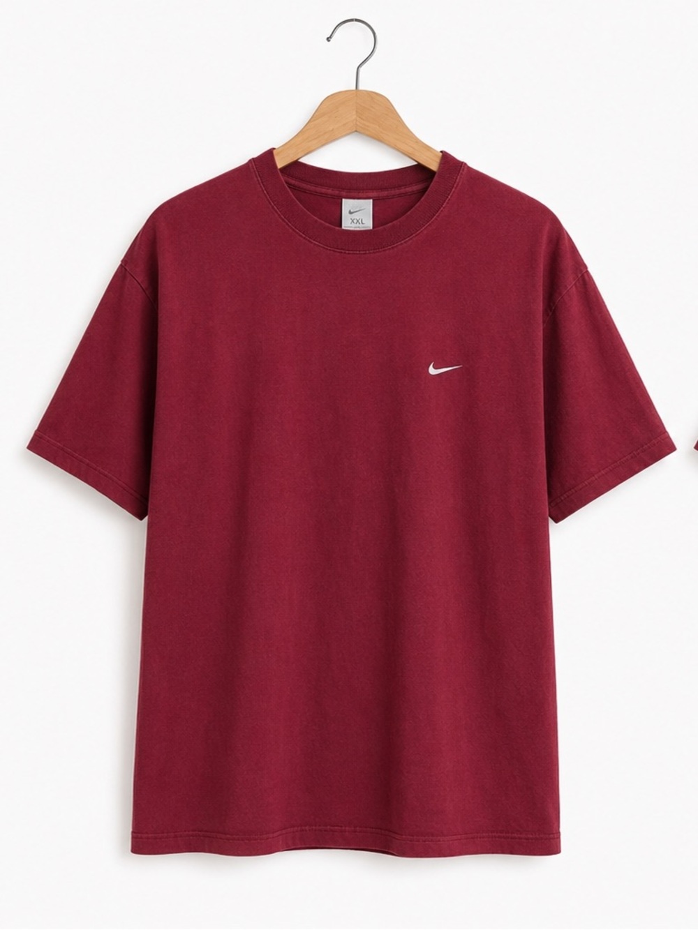 Nike Vintage Mini Swoosh Essential T-Shirt XXL Red Cotton Tee Y2K